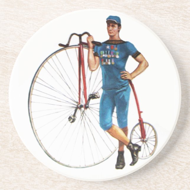 Posavasos De Arenisca Campeonato de Bicicleta Vintage (Frente)