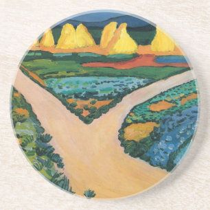 Posavasos De Arenisca Campos de Verduras de August Macke, Arte Antiguo F