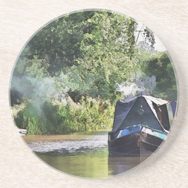 POSAVASOS DE ARENISCA CANAL BOATS (Frente)