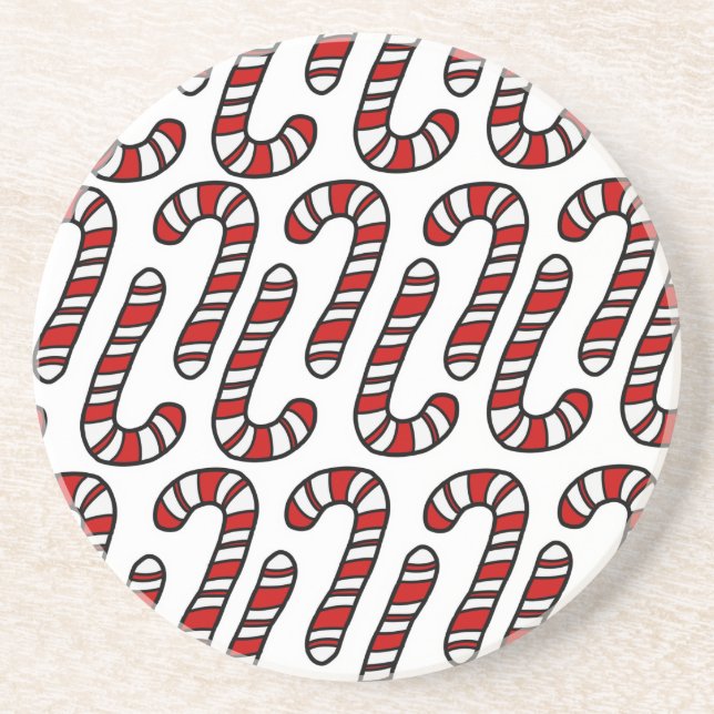 Posavasos De Arenisca Candy Canes (Frente)