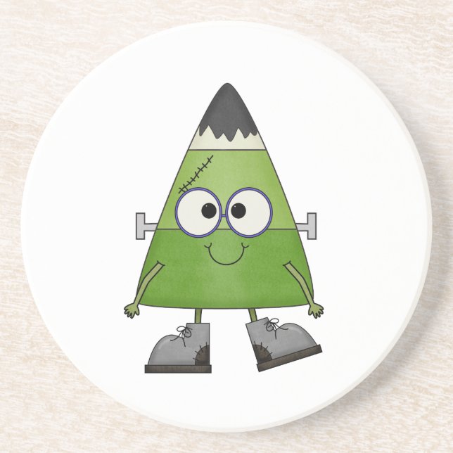 Posavasos De Arenisca Candy Corn Frankenstein Halloween (Frente)
