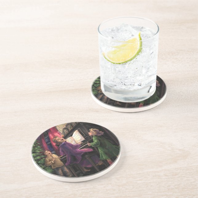 Posavasos De Arenisca Canta villancicos junto a nosotros (Lado)