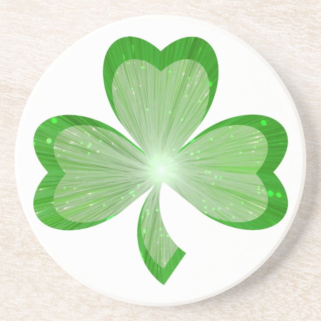 Posavasos De Arenisca Capa de Shamrock natural (Frente)