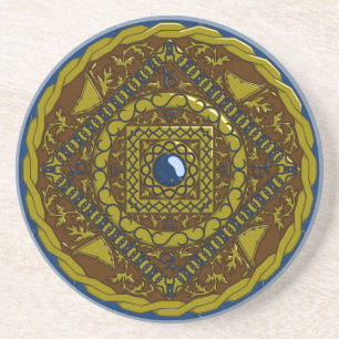 Posavasos De Arenisca Capricornio Mandala Coaster