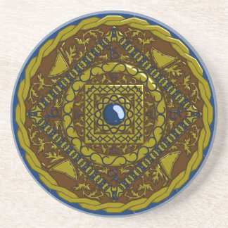 Posavasos De Arenisca Capricornio Mandala Coaster