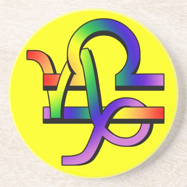 Posavasos De Arenisca Capricornio y libra de GLBT (Frente)