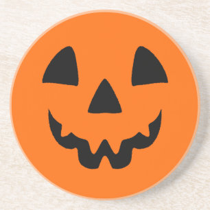 Posavasos De Arenisca Cara de la Jack-O-Linterna