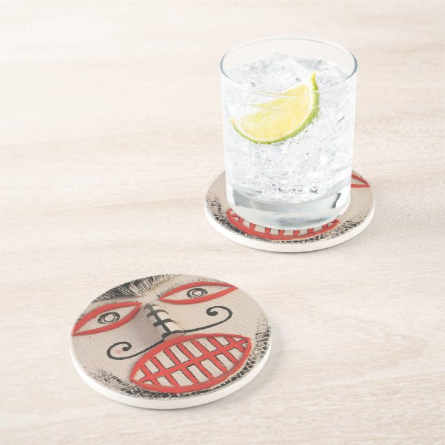 Posavasos De Arenisca Cara fantasma tailandesa, Festival de la máscara P (Lado)