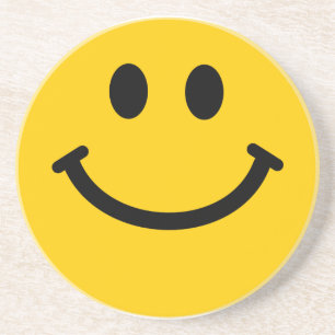 Posavasos De Arenisca Cara sonriente amarilla