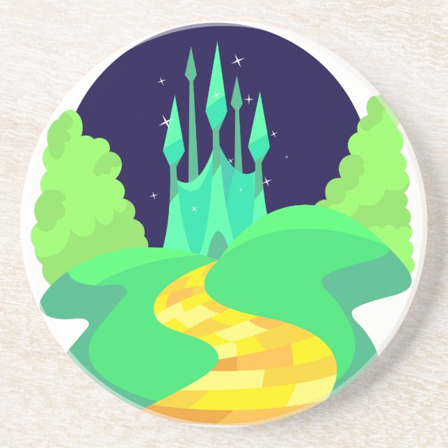 Posavasos De Arenisca carretera de ladrillo amarillo (Frente)