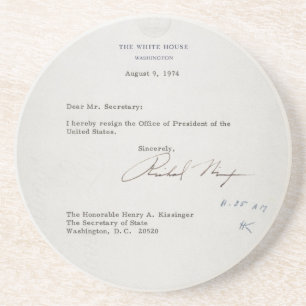 Posavasos De Arenisca Carta de dimisión de presidente Richard M. Nixon