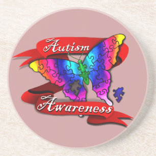 Posavasos De Arenisca Cartel de sensibilización sobre el autismo