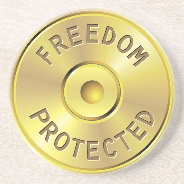 Posavasos De Arenisca Cartucho de una bala encendida, libertad de la (Frente)