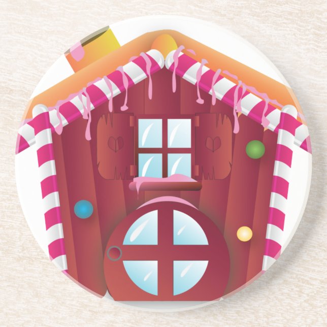 Posavasos De Arenisca Casa de dulces linda (Frente)