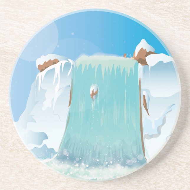 Posavasos De Arenisca Cascada de Hielo Ártico (Frente)