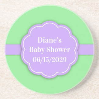 Posavasos De Arenisca Casquillos neutrales de Baby Shower