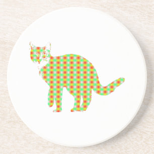 Posavasos De Arenisca Cat con patrones