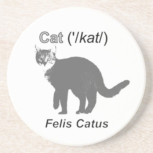 Posavasos De Arenisca Cat Felis Catus (Frente)