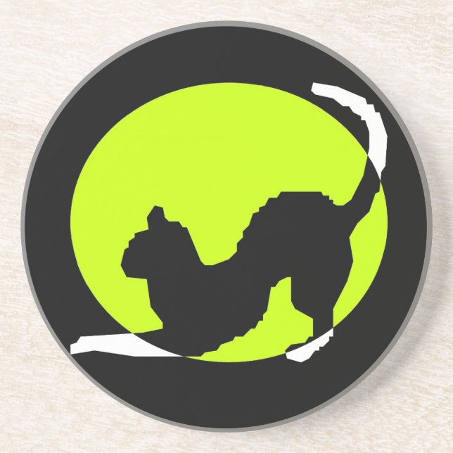 Posavasos De Arenisca Cat Silhouette (Frente)