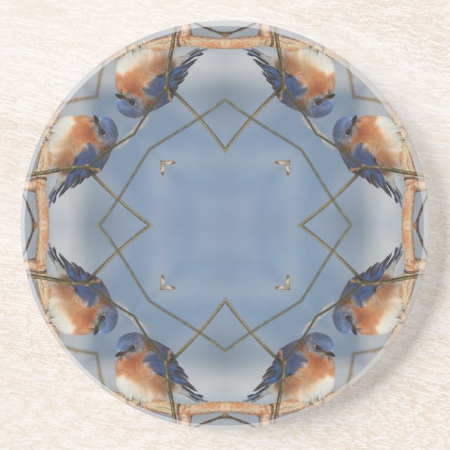 Posavasos De Arenisca Catastro de Animales de Bluebird Kaleidoscope (Frente)