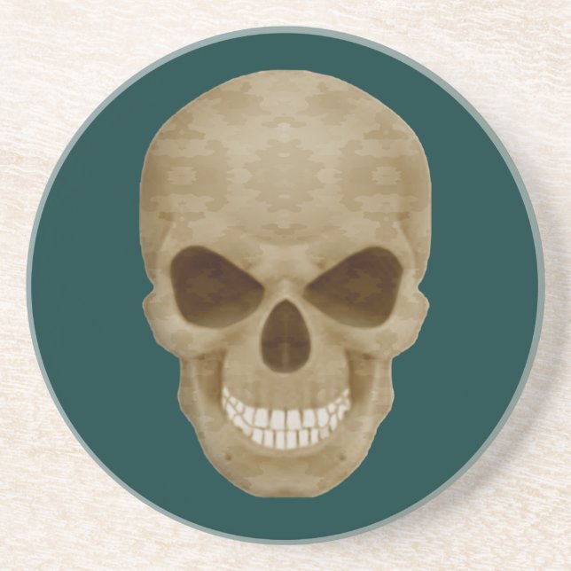 Posavasos De Arenisca Catastro de calaveras de camuflaje (Frente)