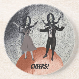 Posavasos De Arenisca Celebración de baile de alienígenas