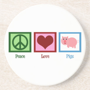 Posavasos De Arenisca Cerdos de amor por la paz