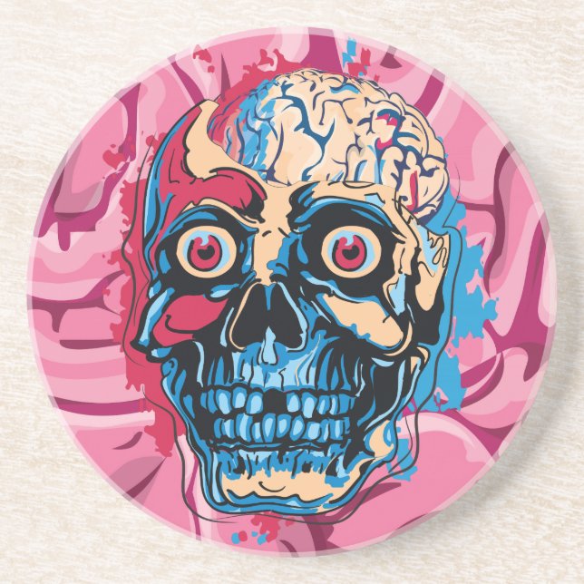 Posavasos De Arenisca Cerebro de Zombie (Frente)