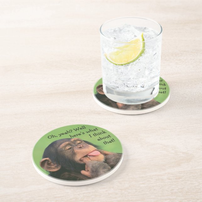 Posavasos De Arenisca Cheeky Chimp (Lado)
