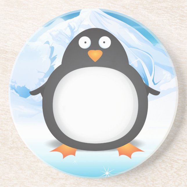 Posavasos De Arenisca Cheeky King Penguin's (Frente)
