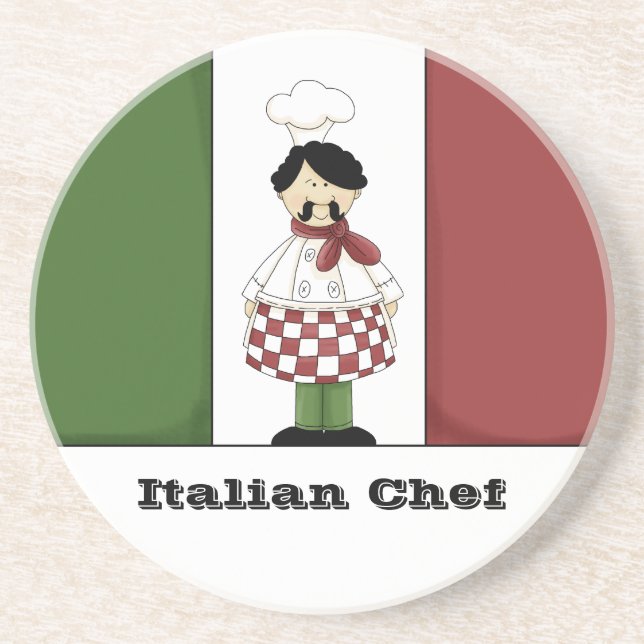 Posavasos De Arenisca Chef italiano #2 (Frente)