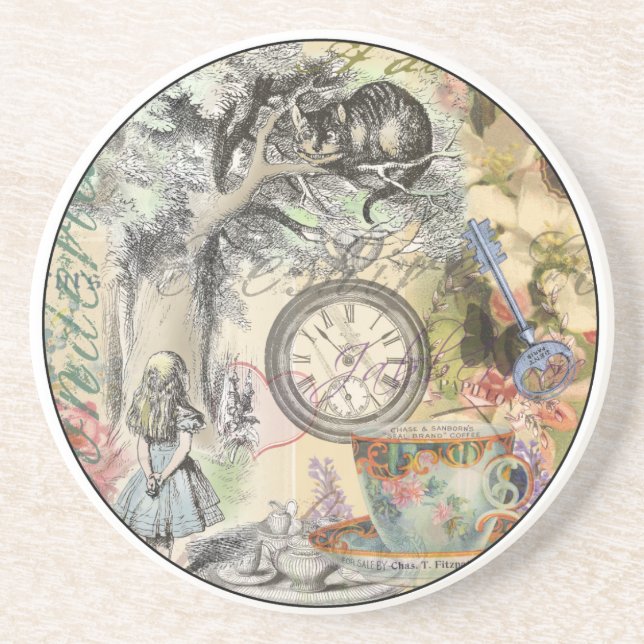 Posavasos De Arenisca Cheshire Cat Alice Wonderland Classic (Frente)