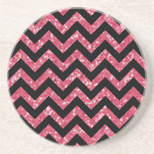 Posavasos De Arenisca Chevron Purpurina Look Coaster