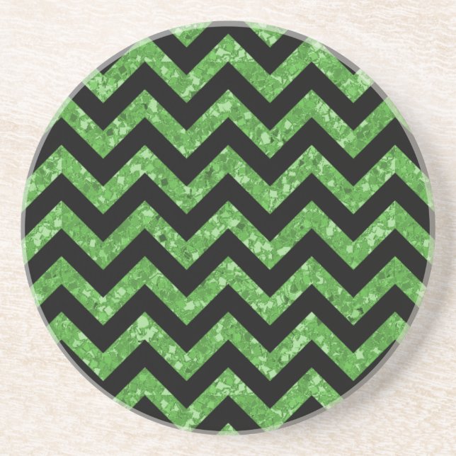 Posavasos De Arenisca Chevron Purpurina Look Coaster (Frente)
