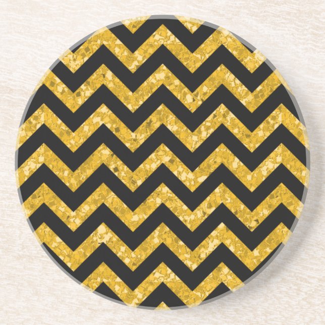 Posavasos De Arenisca Chevron Purpurina Look Coaster (Frente)