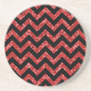 Posavasos De Arenisca Chevron Purpurina Look Coaster