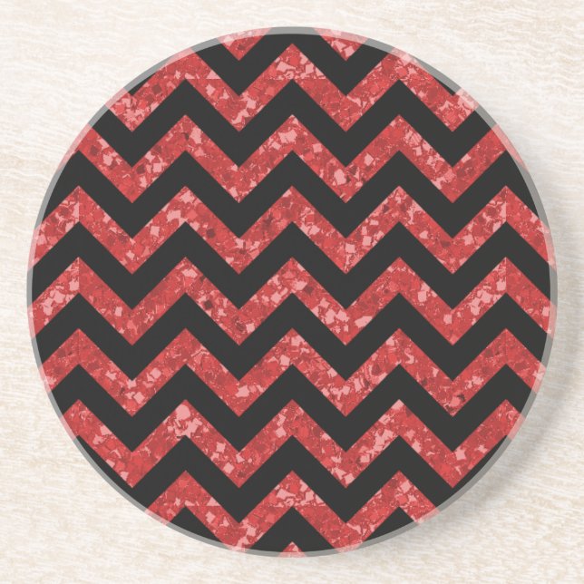 Posavasos De Arenisca Chevron Purpurina Look Coaster (Frente)