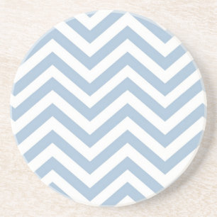 Posavasos De Arenisca Chevron texturizado Grunge azul claro