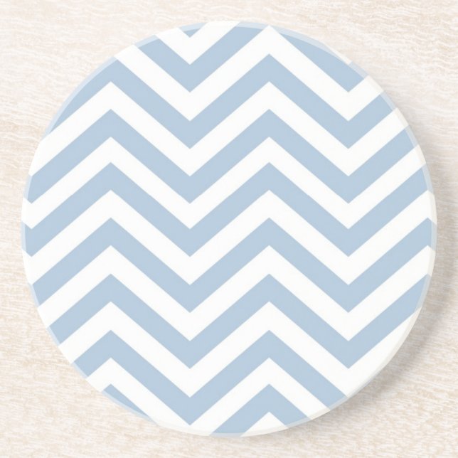 Posavasos De Arenisca Chevron texturizado Grunge azul claro (Frente)