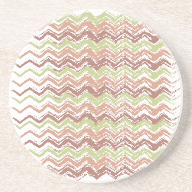 Posavasos De Arenisca Chevron ZigZag con escrúpulos picantes (Frente)