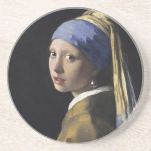 Posavasos De Arenisca Chica con Pearl Earring