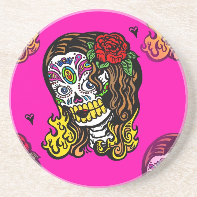Posavasos De Arenisca chica de cráneo de azúcar (Frente)
