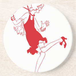 Posavasos De Arenisca chica rojo de zapatillas