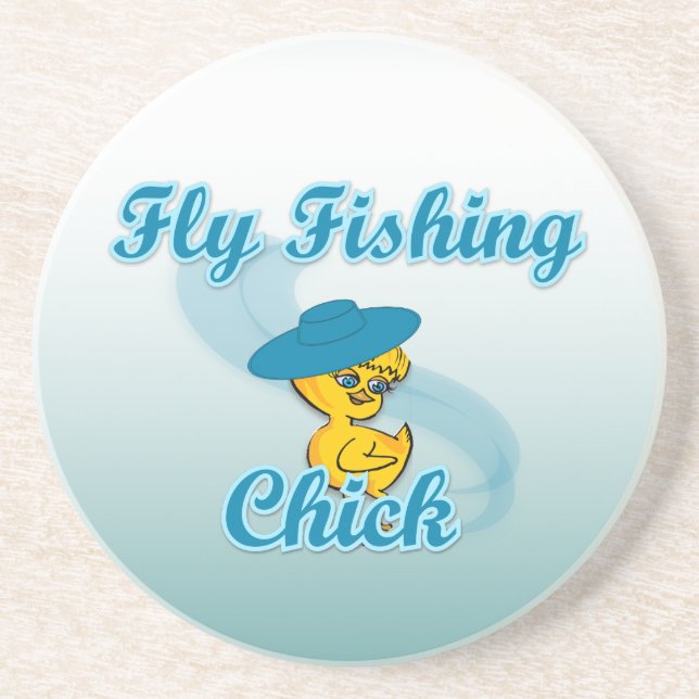 Posavasos De Arenisca Chick de pesca de mosca #3 (Frente)