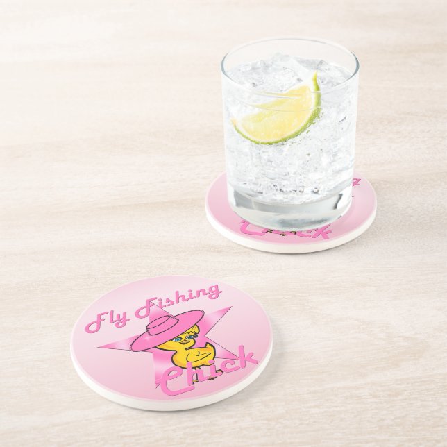 Posavasos De Arenisca Chick de pesca de mosca #8 (Lado)