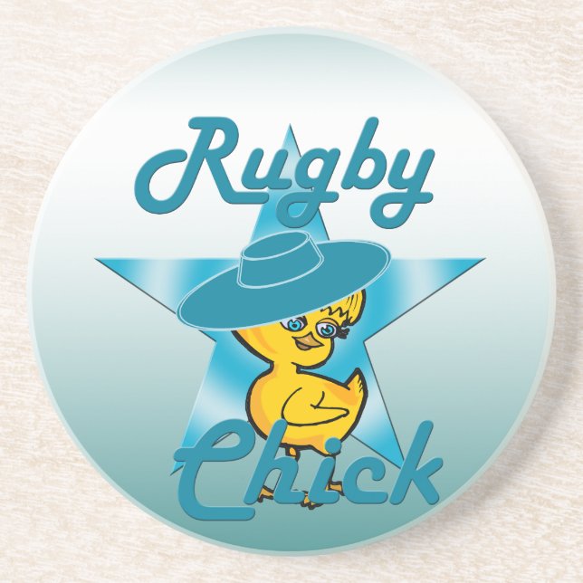 Posavasos De Arenisca Chick de rugby #7 (Frente)