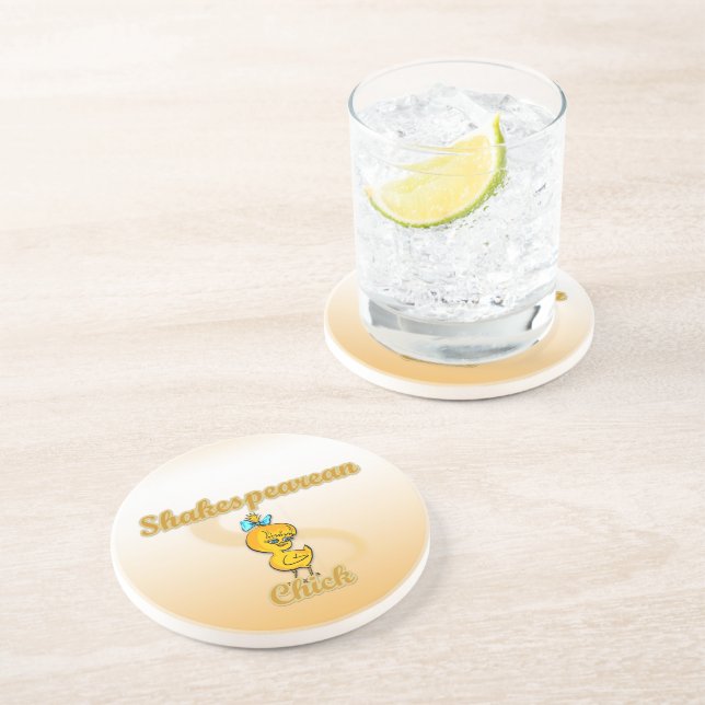 Posavasos De Arenisca Chick shakespeareano (Lado)