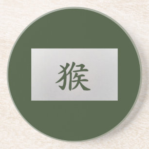 Posavasos De Arenisca Chinese zodiac sign Monkey green