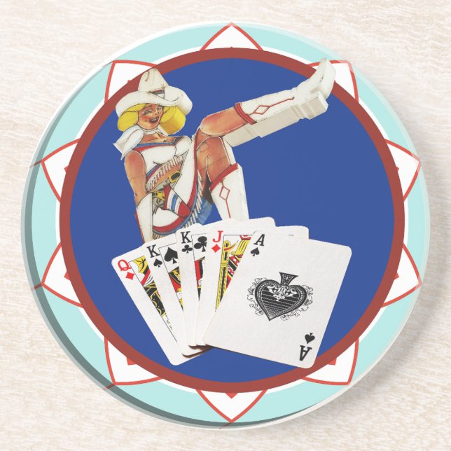 Posavasos De Arenisca Chip de purpurina Gultch Sally Poker (Frente)