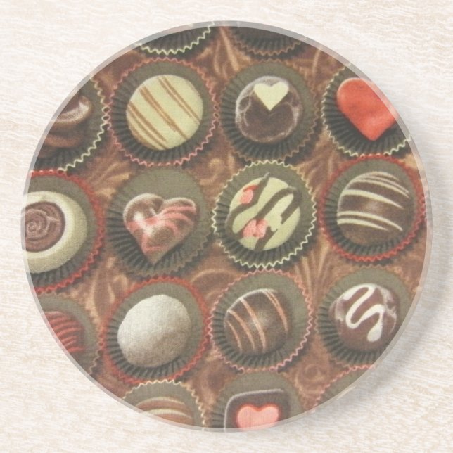 Posavasos De Arenisca Chocolates y trufas (Frente)